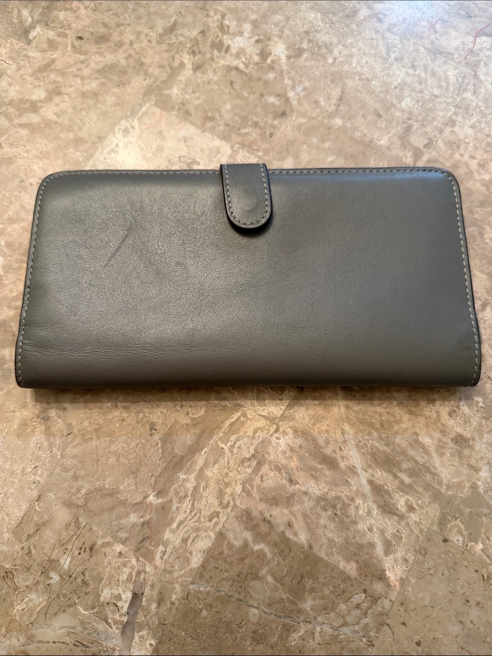 Coach Gray Leather Wallet Logo in gun metal gray slim design - Picture 10 of 14